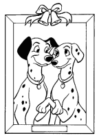 A coloring page of 101 dalmatians